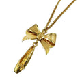 Celine Ribbon Pumps Metal Gold Necklace 0049