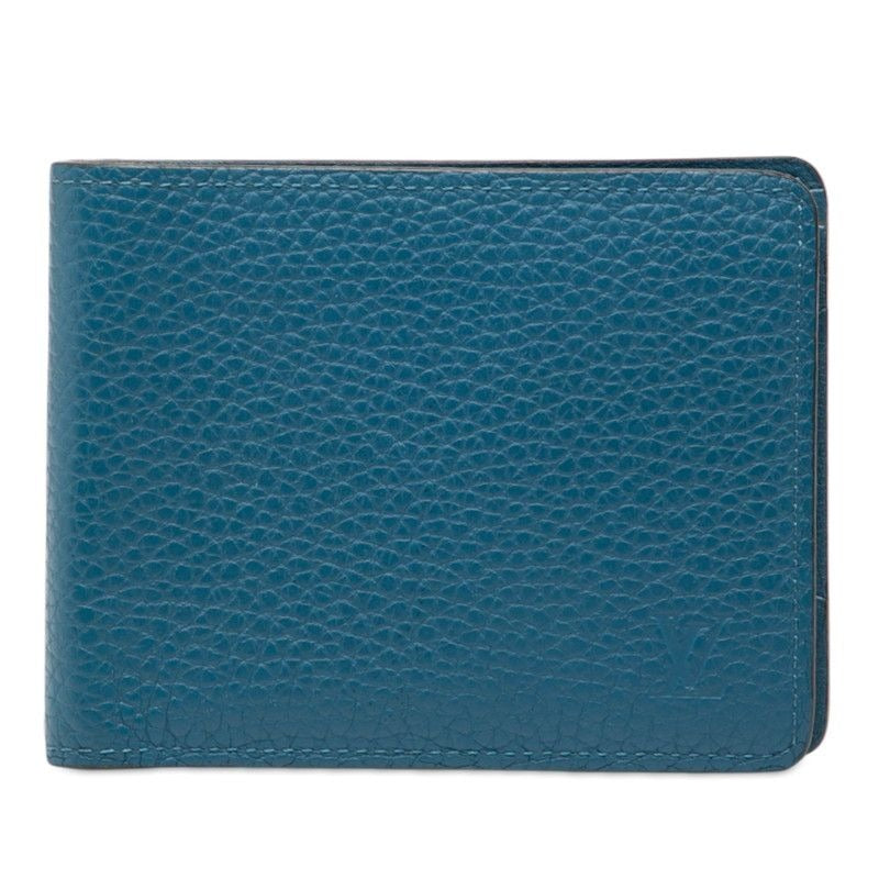 Louis Vuitton Portefeuille Multiple Blue Taurillon Leather