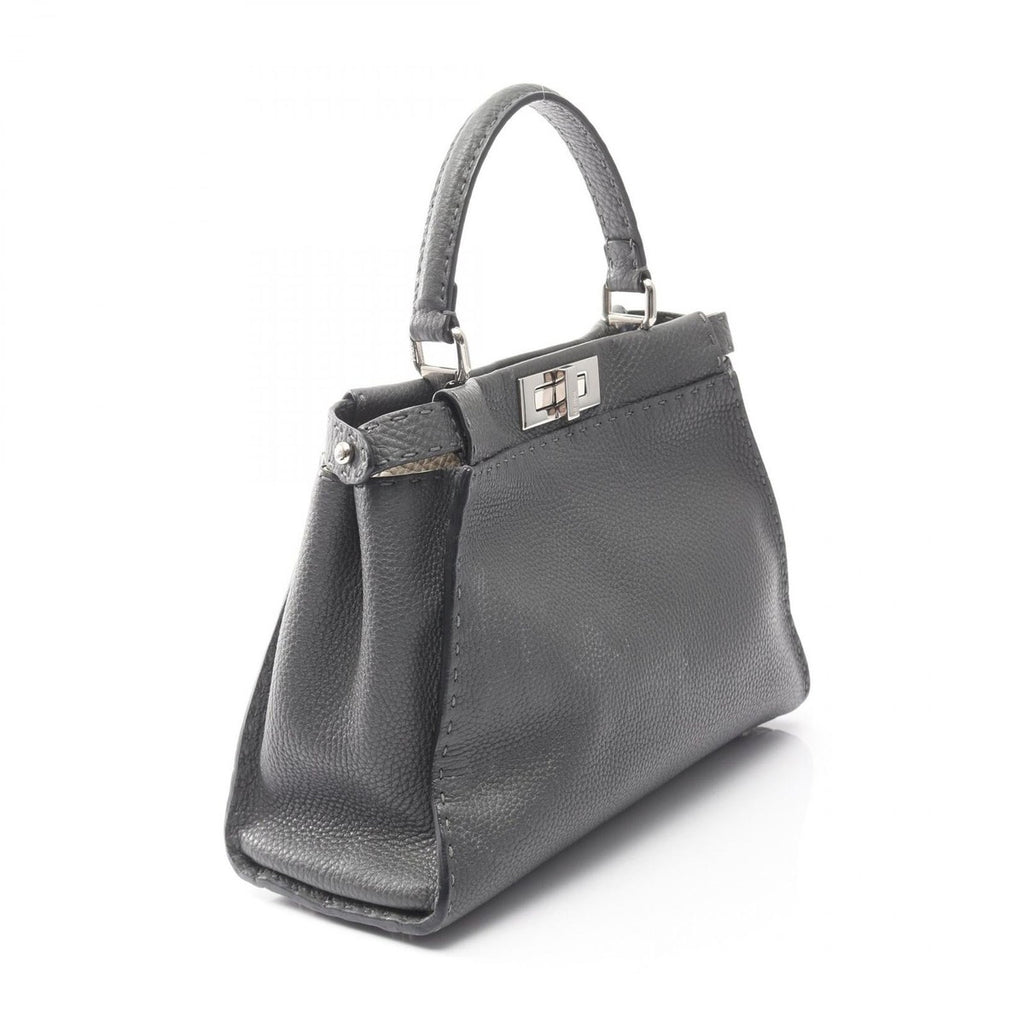 Fendi Handbag Peekaboo Regular Gray Leather Selleria — view 2