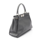 Fendi Handbag Peekaboo Regular Gray Leather Selleria — view 2
