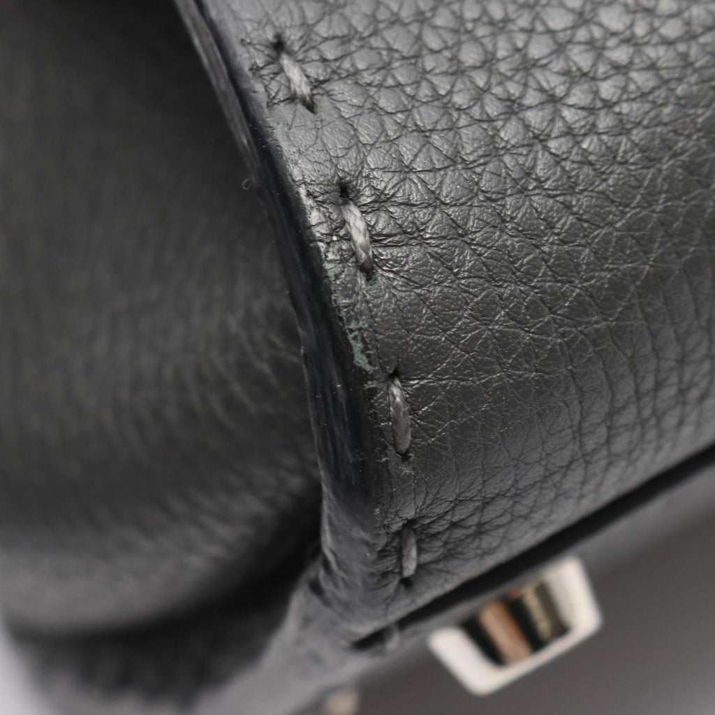 Fendi Handbag Peekaboo Regular Gray Leather Selleria — view 5