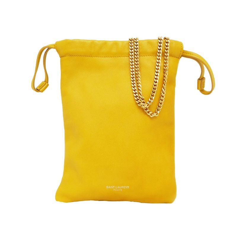 Saint Laurent Drawstring Mini Chain Shoulder Bag Yellow — view 2