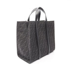 Fendi Tote FF Jacquard Black Gray Canvas Leather — view 2