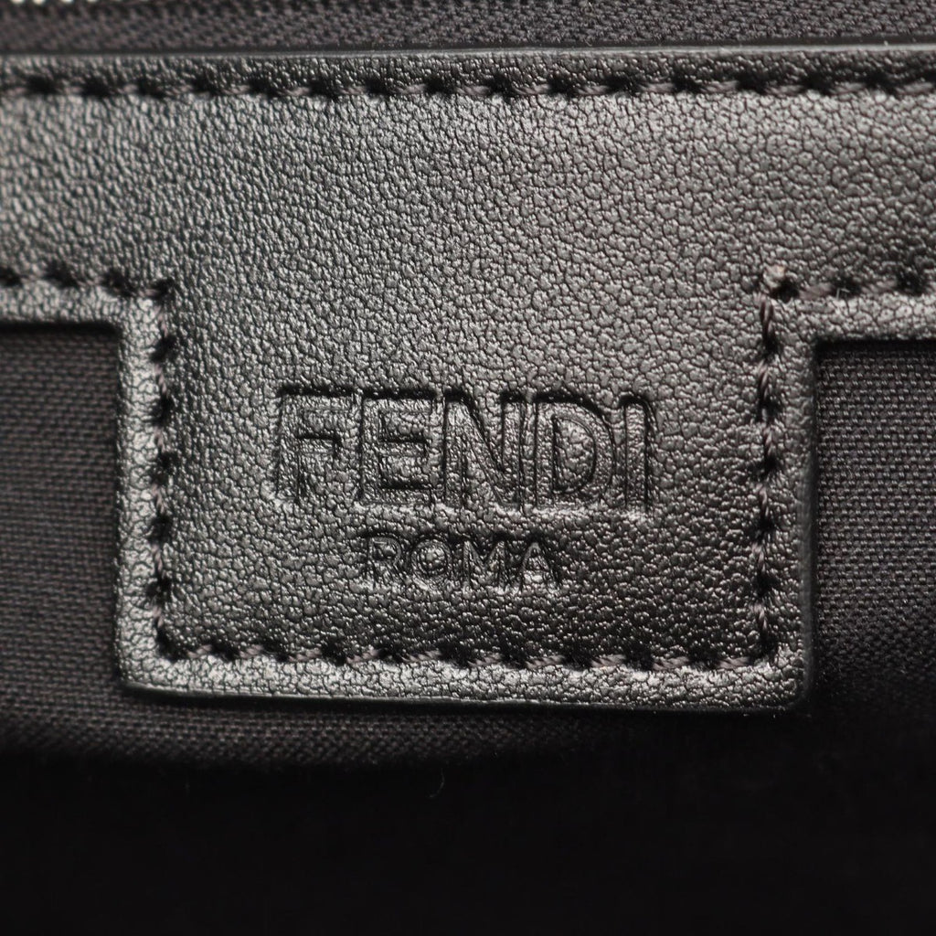 Fendi Tote FF Jacquard Black Gray Canvas Leather — view 4