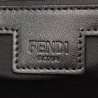 Fendi Tote FF Jacquard Black Gray Canvas Leather — view 4