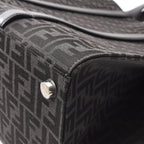 Fendi Tote FF Jacquard Black Gray Canvas Leather — view 5