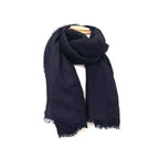 Loewe Shawl Anagram Navy 62% Wool 28% Silk 10% Cashmere