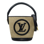 Louis Vuitton Petit Bucket 2-Way Bag Hand Shoulder RFID Raffia