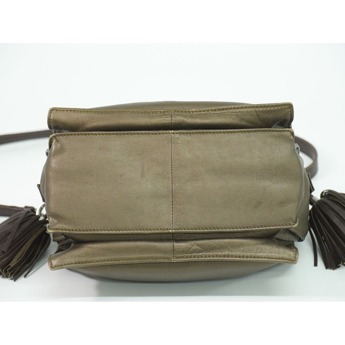 Loewe Flamenco Tassel Shoulder Bag Pochette Leather Bronze — view 3