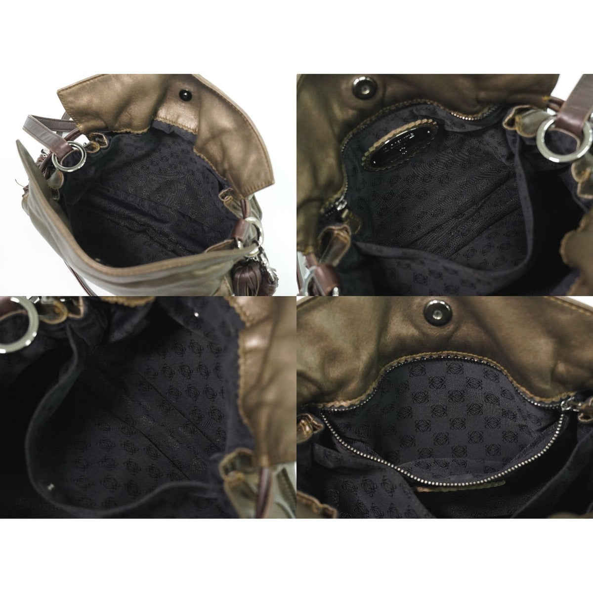 Loewe Flamenco Tassel Shoulder Bag Pochette Leather Bronze — view 8