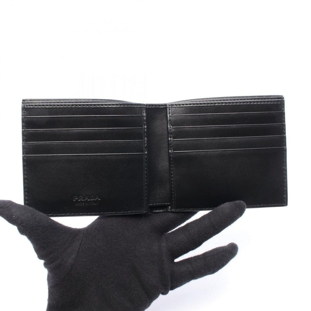 Prada Billfold Black Leather Bifold Wallet — view 3