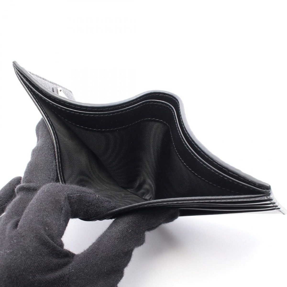 Prada Billfold Black Leather Bifold Wallet — view 5