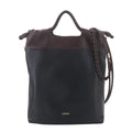 Loewe Flamenco Purse Tote 2-Way Shoulder Bag Leather Black Dark Brownie