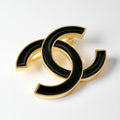 Chanel Brooch Corsage Gold Black Coco Mark