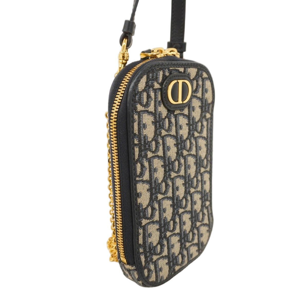 Dior Handbag Oblique 30 Montaigne Canvas Navy Gold 2-Way — view 2