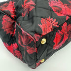 Prada Quilted Chain Shoulder Bag Rose Pattern Black — view 7