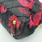 Prada Quilted Chain Shoulder Bag Rose Pattern Black — view 8