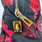 Prada Quilted Chain Shoulder Bag Rose Pattern Black — view 9