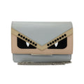 Fendi Mon Star Bugs Chain Wallet Silver Gray Beige Black