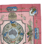 Hermes Scarf Silk Carre 90 le Geographe Geographer Pink — view 3