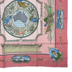 Hermes Scarf Silk Carre 90 le Geographe Geographer Pink — view 5
