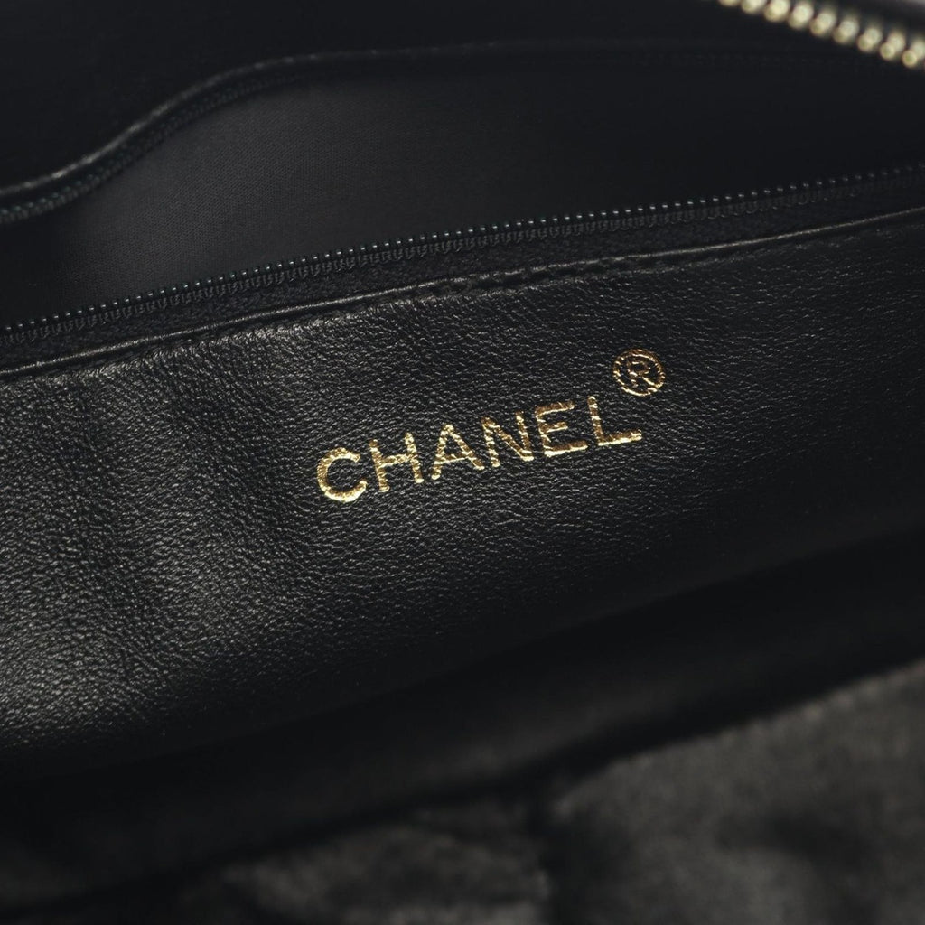 Chanel Shoulder Bag Quilted Black Lambskin Fringe — view 4