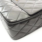 Chanel Shoulder Bag Quilted Black Lambskin Fringe — view 6