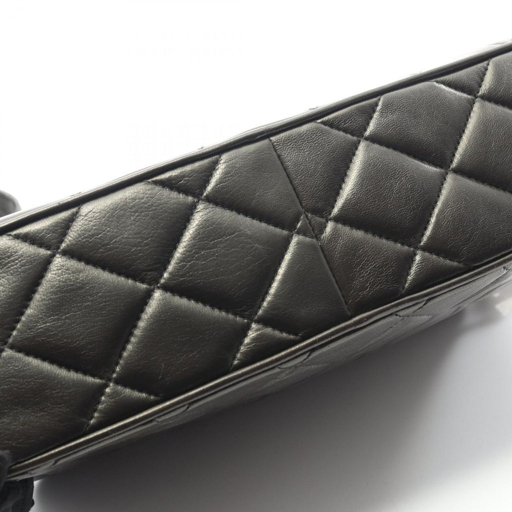 Chanel Shoulder Bag Quilted Black Lambskin Fringe — view 7