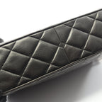 Chanel Shoulder Bag Quilted Black Lambskin Fringe — view 7