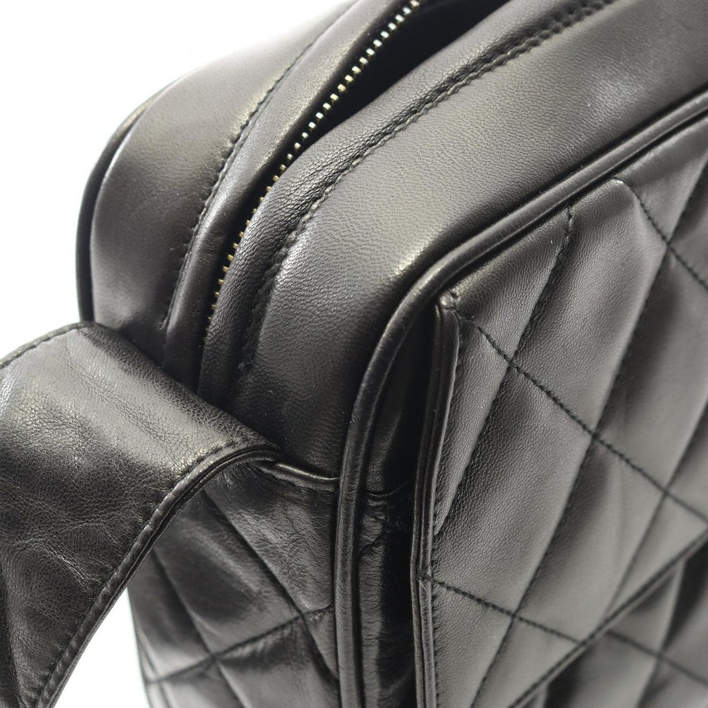 Chanel Shoulder Bag Quilted Black Lambskin Fringe — view 8