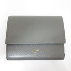 Celine Small Trifold Calfskin Compact Wallet Gray