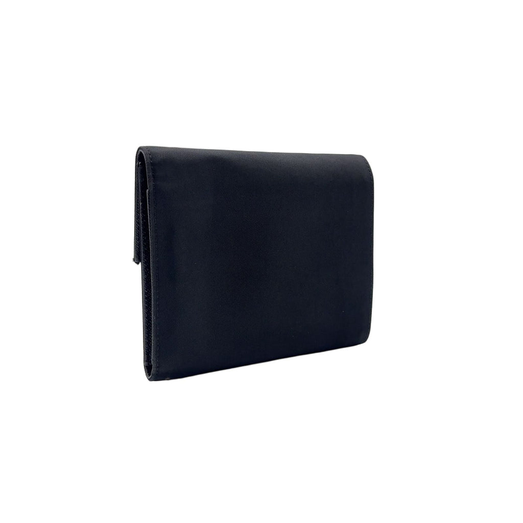 Prada Nylon Black Bifold Wallet Silver — view 2