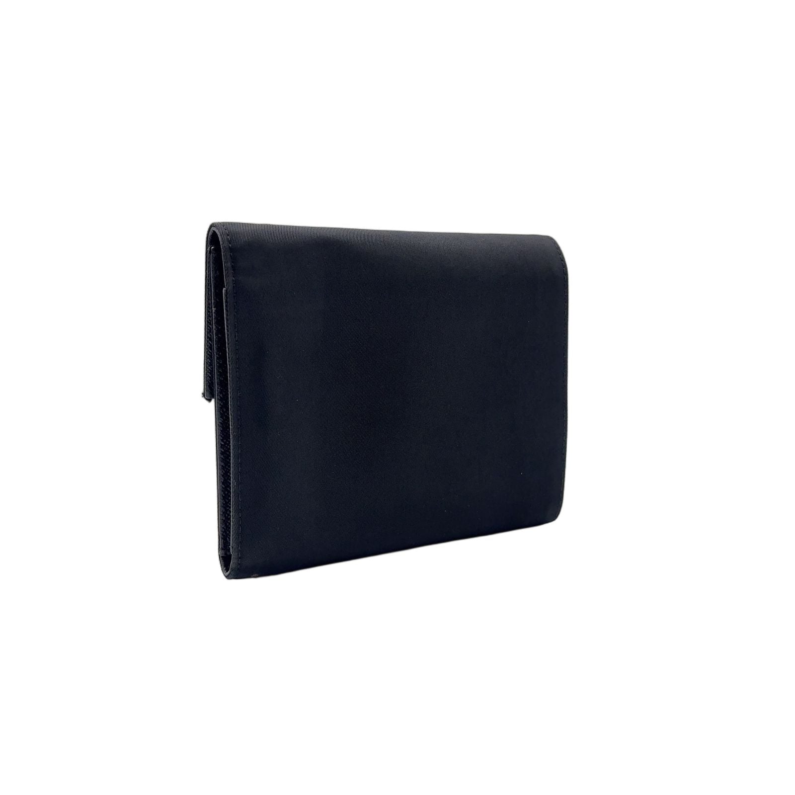 Prada Nylon Black Bifold Wallet Silver — view 2
