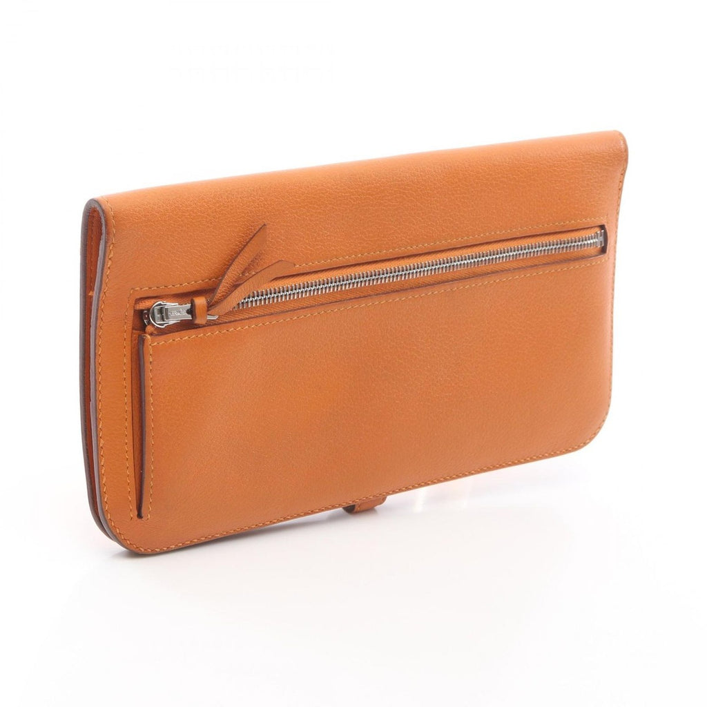 Hermes Bifold Wallet Dogon Long Orange Leather — view 2