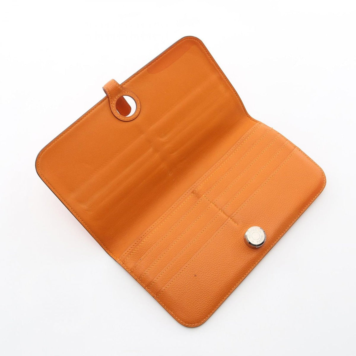 Hermes Bifold Wallet Dogon Long Orange Leather — view 3