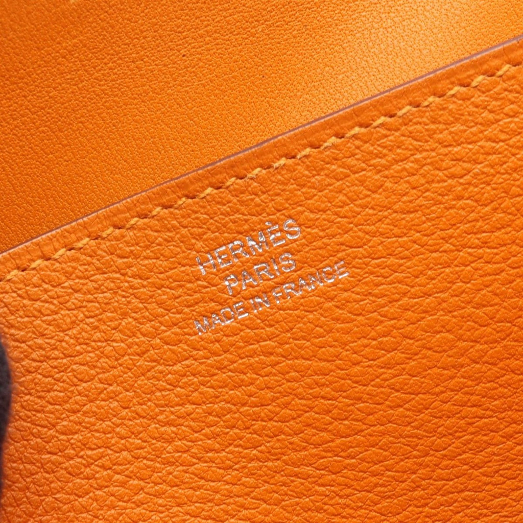 Hermes Bifold Wallet Dogon Long Orange Leather — view 5