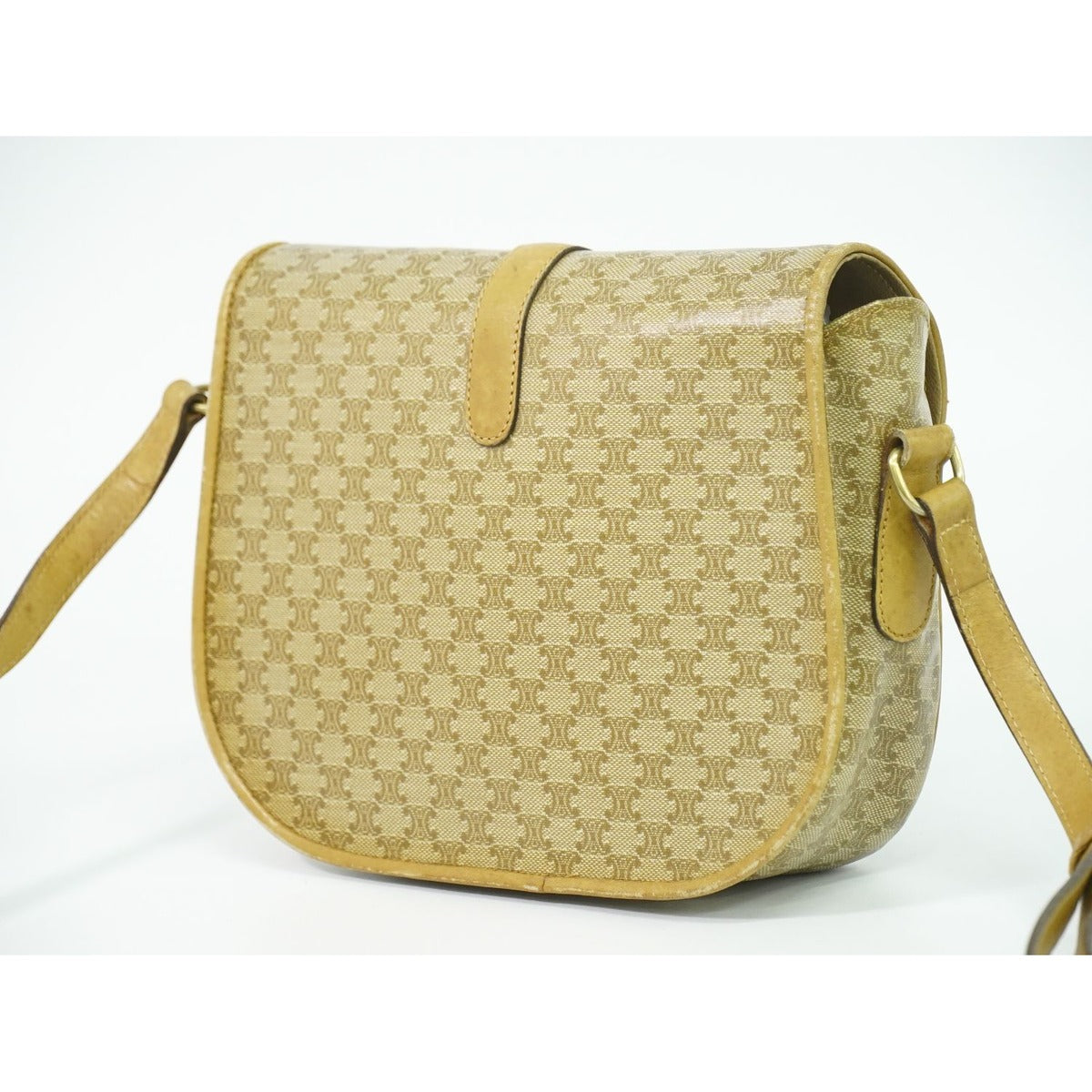Celine Macadam Shoulder Bag Pochette Beige Outside — view 2