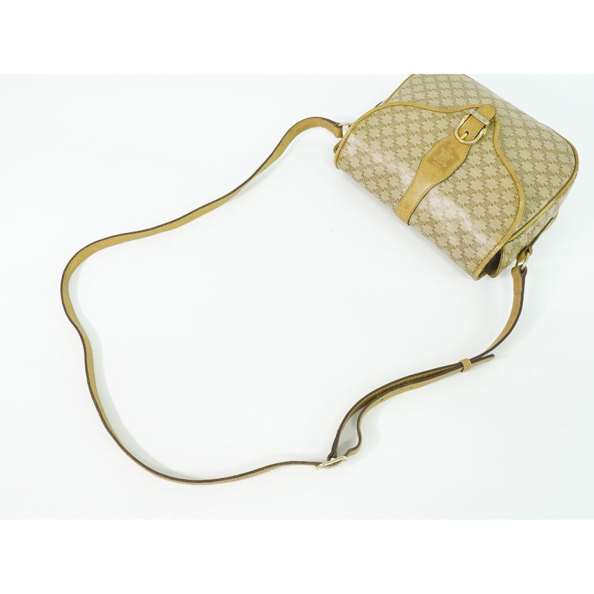 Celine Macadam Shoulder Bag Pochette Beige Outside — view 4