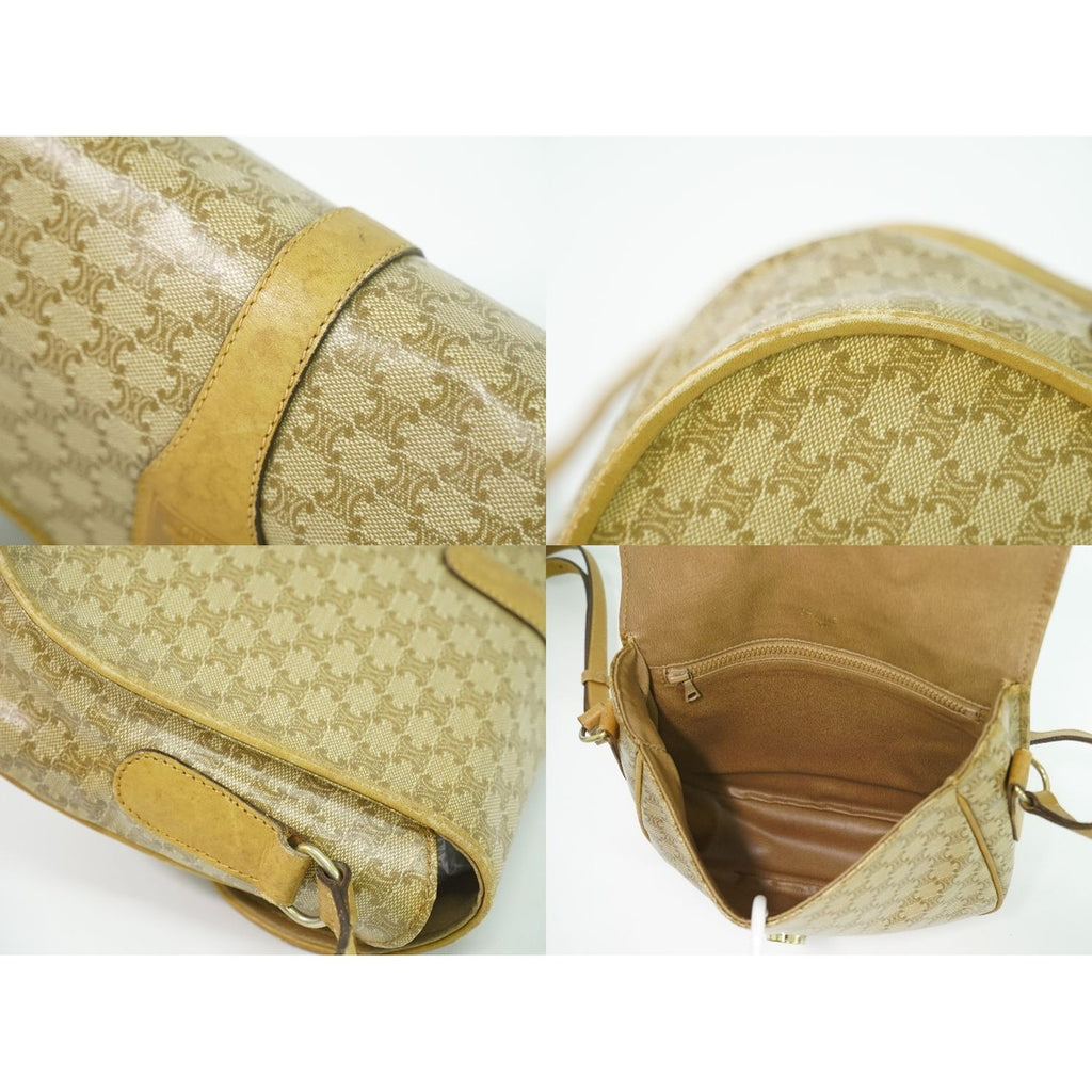 Celine Macadam Shoulder Bag Pochette Beige Outside — view 8