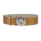 Louis Vuitton Good Luck Bracelet Patent Leather Gold Tone Orange