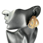 Hermes Ribbon Motif Gold Plated Earrings — view 2