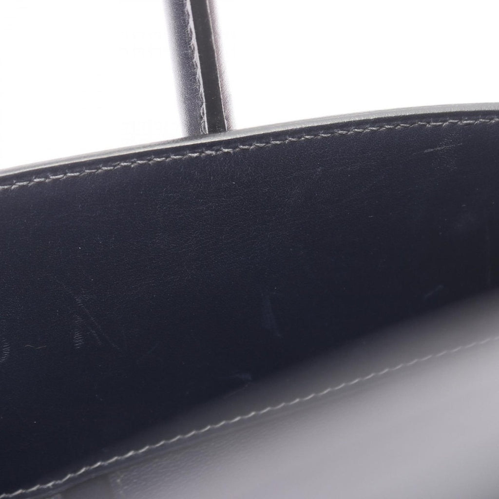 Hermes Handbag White Bath Up Blue Indigo — view 9
