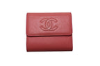 Chanel Caviar Leather CC Logo GD Trifold Wallet