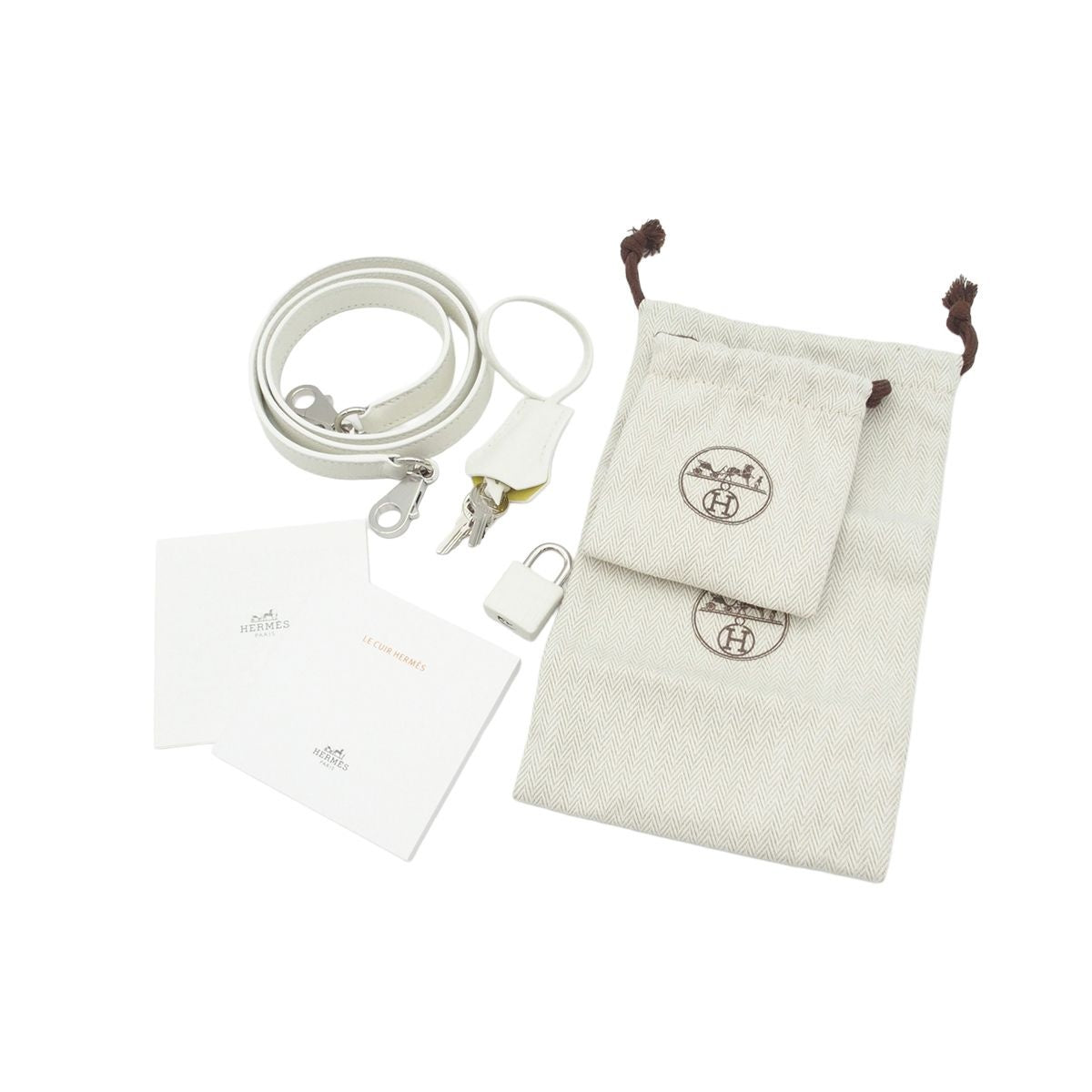 Hermes Bolide 1923 25 Verso White Lime Silver Evercolor 2-Way Shoulder Bag — view 7