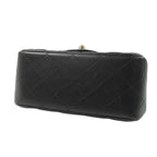 Chanel Chain Shoulder Bag Black Gold Lambskin CC Logo Mini Quilted 17 — view 3