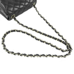 Chanel Chain Shoulder Bag Black Gold Lambskin CC Logo Mini Quilted 17 — view 5