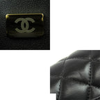 Chanel Chain Shoulder Bag Black Gold Lambskin CC Logo Mini Quilted 17 — view 7