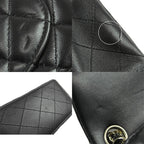 Chanel Chain Shoulder Bag Black Gold Lambskin CC Logo Mini Quilted 17 — view 8