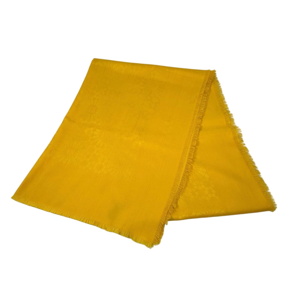 Loewe Anagram Flower Large Shawl Silk Wool Yellow Scarf