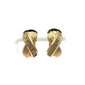 Dior Cross Rhinestone Color Stone Clear Gold Earrings